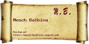 Mesch Balbina névjegykártya